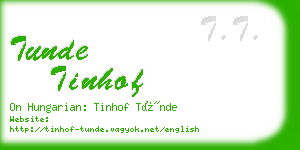 tunde tinhof business card